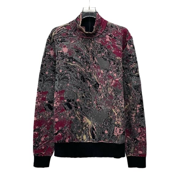 FM0099 Dolce&Gabbana D&G Multicolor Ink Painting Thousand Fantasy Silk Half High